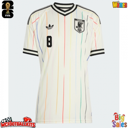 Japan Takumi Minamino #8 Replica Away Stadium Shirt for Women World Cup 2026 Short Sleeve